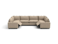 Modular Cero Reclining Sectionals | 6-Piece Khaki Linen Grand Estate U-Shaped Sectionals 6-Seater