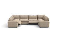 Modular Cero Reclining Sectionals | 6-Piece Khaki Linen Grand Estate U-Shaped Sectionals 6-Seater