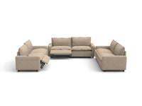 Modular Cero Reclining Sectionals | 6-Piece Khaki Linen Large Space U-Shaped Sectionals 6-Seater