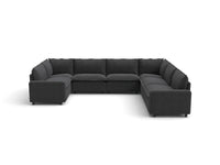 Modular Cero Reclining Sectionals | 7-Piece Grey Linen Grand Estate U-Shaped Sectionals 7-Seater