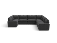 Modular Cero Reclining Sectionals | 7-Piece Grey Linen Grand Estate U-Shaped Sectionals 7-Seater