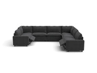 Modular Cero Reclining Sectionals | 7-Piece Grey Linen Grand Estate U-Shaped Sectionals 7-Seater