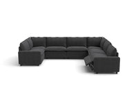 Modular Cero Reclining Sectionals | 7-Piece Grey Linen Grand Estate U-Shaped Sectionals 7-Seater