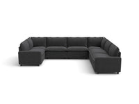 Modular Cero Reclining Sectionals | 7-Piece Grey Linen Large Space U-Shaped Sectionals 7-Seater