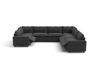 Modular Cero Reclining Sectionals | 7-Piece Grey Linen Large Space U-Shaped Sectionals 7-Seater
