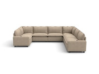 Modular Cero Modern Reclining Sectional | 7-Piece Khaki Linen Grand Estate U-Shaped Sectionals 7-Seater