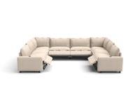 Modular Cero U Shaped Reclining Sectional | 8-Piece Beige Linen Grand Estate U-Shaped Sectionals 8-Seater