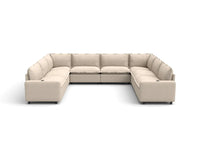 Modular Cero U Shaped Reclining Sectional | 8-Piece Beige Linen Grand Estate U-Shaped Sectionals 8-Seater