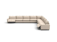 Modular Cero Reclining Sectionals | 8-Piece Beige Linen Grand Estate V-Shaped Sectionals 8-Seater