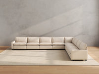 Modular Cero Reclining Sectionals | 8-Piece Beige Linen Grand Estate V-Shaped Sectionals 8-Seater