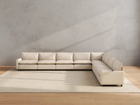 Modular Cero Reclining Sectionals | 8-Piece Beige Linen Grand Estate V-Shaped Sectionals 8-Seater
