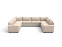 Modular Cero Electric Reclining Sectional | 8-Piece Beige Linen Open Space U-Shaped Sectionals 8-Seater