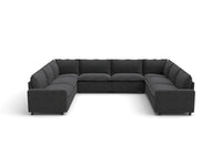 Modular Cero Electric Reclining Sectional | 8-Piece Grey Linen Grand Estate U-Shaped Sectionals 8-Seater