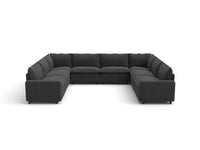 Modular Cero U Shaped Sectional Recliner | 8-Piece Grey Linen Grand Estate U-Shaped Sectionals 8-Seater