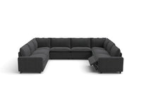 Modular Cero U Shaped Sectional Recliner | 8-Piece Grey Linen Grand Estate U-Shaped Sectionals 8-Seater