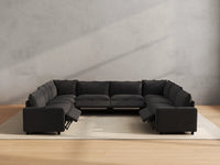 Modular Cero Reclining Sectionals | 8-Piece Grey Linen Grand Estate U-Shaped Sectionals 8-Seater