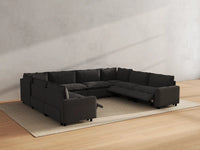 Modular Cero Reclining Sectionals | 8-Piece Grey Linen Grand Estate U-Shaped Sectionals 8-Seater