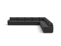 Modular Cero Reclining Sectionals | 8-Piece Grey Linen Grand Estate V-Shaped Sectionals 8-Seater