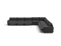 Modular Cero Reclining Sectionals | 8-Piece Grey Linen Grand Estate V-Shaped Sectionals 8-Seater