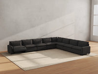 Modular Cero Reclining Sectionals | 8-Piece Grey Linen Grand Estate V-Shaped Sectionals 8-Seater