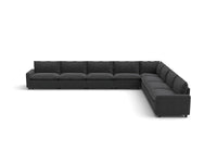 Modular Cero Reclining Sectionals | 8-Piece Grey Linen Open Space V-Shaped Sectionals 8-Seater