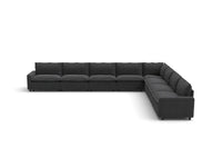 Modular Cero Reclining Sectionals | 8-Piece Grey Linen Open Space V-Shaped Sectionals 8-Seater
