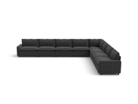 Modular Cero Reclining Sectionals | 8-Piece Grey Linen Open Space V-Shaped Sectionals 8-Seater