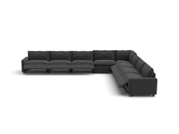 Modular Cero Reclining Sectionals | 8-Piece Grey Linen Open Space V-Shaped Sectionals 8-Seater