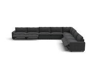 Modular Cero Reclining Sectionals | 8-Piece Grey Linen Open Space V-Shaped Sectionals 8-Seater