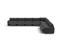 Modular Cero Reclining Sectionals | 8-Piece Grey Linen Open Space V-Shaped Sectionals 8-Seater