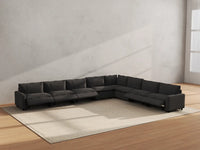 Modular Cero Reclining Sectionals | 8-Piece Grey Linen Open Space V-Shaped Sectionals 8-Seater
