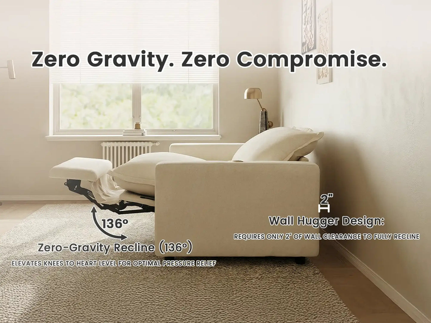 Modular Cero Reclining Sectionals | 5-Piece Beige Linen Luxury Villa U-Shaped Sectionals 5-Seater