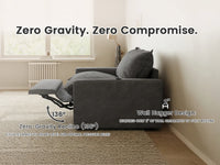 Modular Cero Recliner and Sofa Set | 8-Piece Grey Linen Open Space Sofa Sets 6-Seater with 2-Ottomans