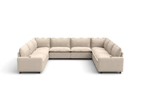 Modular Cero Modern Reclining Sectional | 8-Piece Beige Linen Grand Estate U-Shaped Sectionals 8-Seater