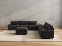 Modular Cero Reclining Sectionals | 8-Piece Grey Linen Open Plan Sofa Sets 6-Seater with 2-Ottomans