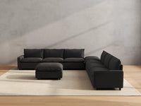 Modular Cero Reclining Sectionals | 8-Piece Grey Linen Open Plan Sofa Sets 6-Seater with 2-Ottomans