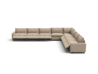 Modular Cero Reclining Sectionals | 8-Piece Khaki Linen Grand Estate V-Shaped Sectionals 8-Seater