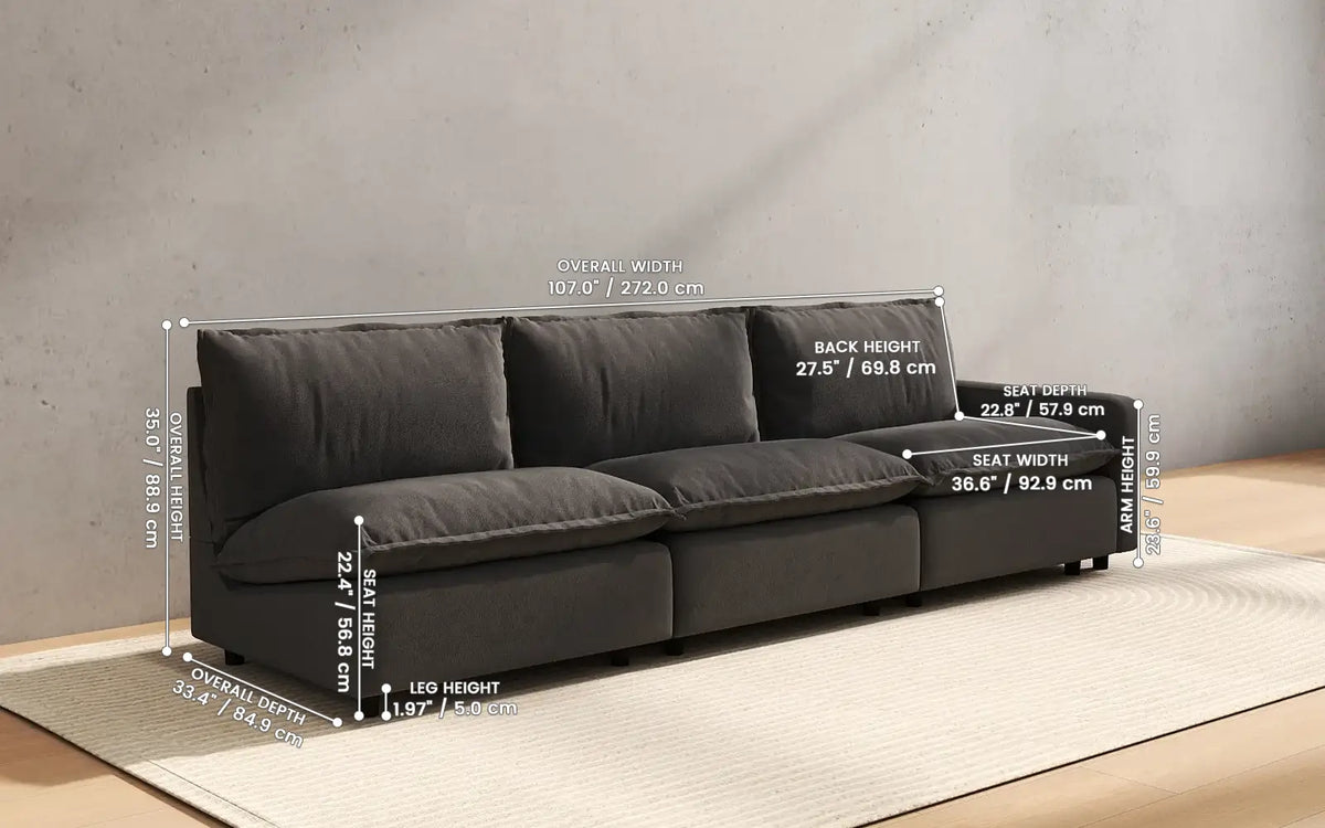 Modular Cero Modular Sectionals 3 Piece Grey Linen Home Living Couch Sectionals 3 Seater 2