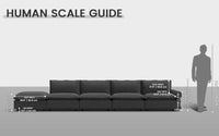 Modular Cero Modular Sectionals 5 Piece Grey Linen Home Living Couch Sectionals 4 Seater with 1 Ottoman 1