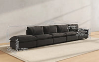 Modular Cero Modular Sectionals 5 Piece Grey Linen Home Living Couch Sectionals 4 Seater with 1 Ottoman 2