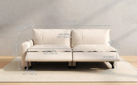 Modular Cero Reclining Sectionals 2 Piece Beige Linen Flex Nook Loveseats 2 Seater 3