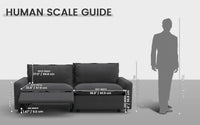 Modular Cero Reclining Sectionals 2 Piece Grey Linen Flex Nook Loveseats 2 Seater 1