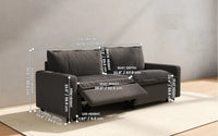 Modular Cero Reclining Sectionals 2 Piece Grey Linen Flex Nook Loveseats 2 Seater 2