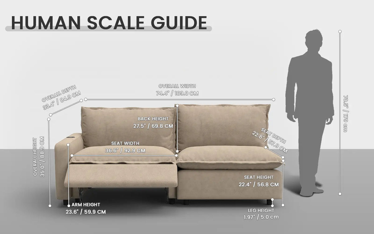 Modular Cero Reclining Sectionals 2 Piece Khaki Linen Efficient Modern Loveseats 2 Seater 1