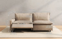 Modular Cero Reclining Sectionals 2 Piece Khaki Linen Efficient Modern Loveseats 2 Seater 3
