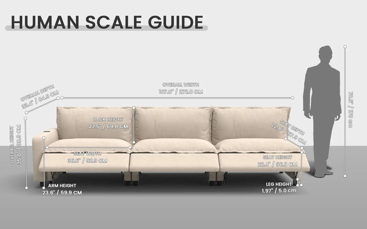 Modular Cero Reclining Sectionals 3 Piece Beige Linen Home Living Couch Sectionals 3 Seater