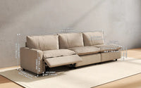Modular Cero Reclining Sectionals 3 Piece Khaki Linen Condo Furniture Couch Sectionals 3 Seater 2