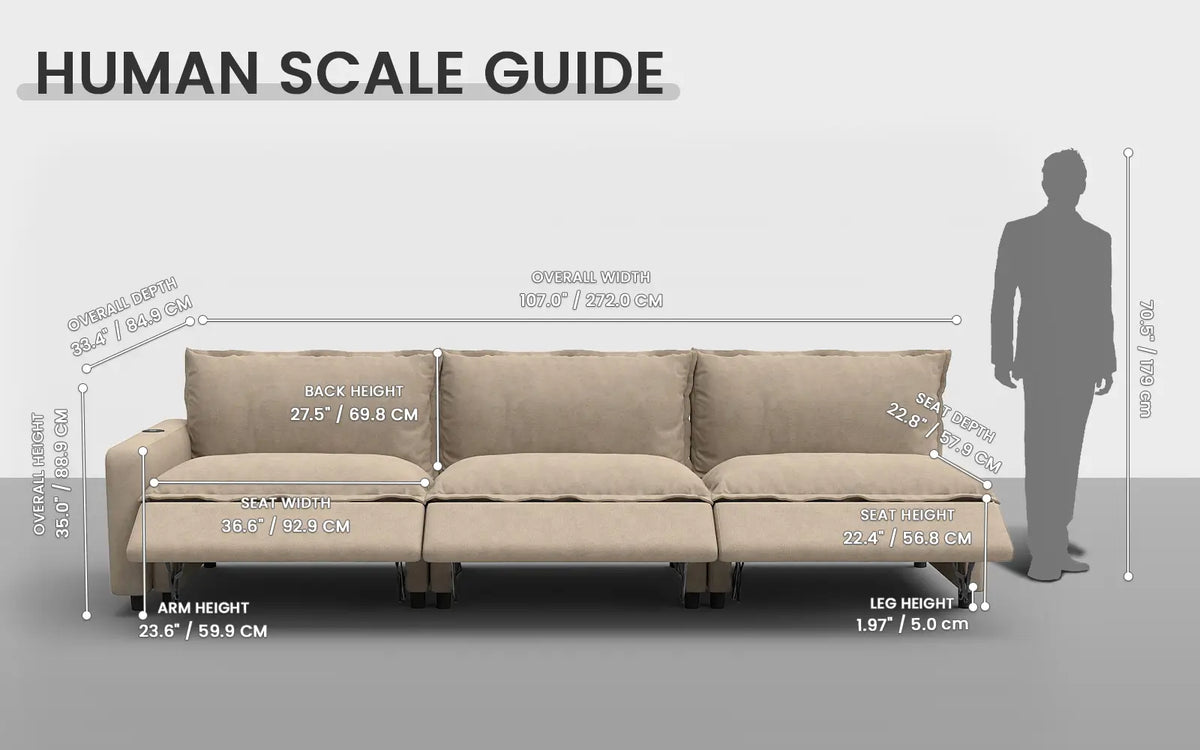 Modular Cero Reclining Sectionals 3 Piece Khaki Linen Small Apartment Couch Sectionals 3 Seater 1