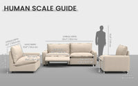 Modular Cero Reclining Sectionals 4 Piece Beige Linen High Ceiling Room U Shaped Sectionals 4 Seater 1