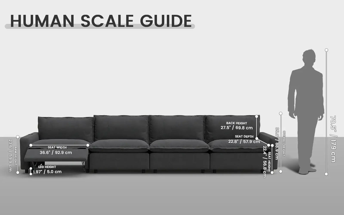 Modular Cero Reclining Sectionals 4 Piece Grey Linen Home Living Couch Sectionals 4 Seater 1 0f6a5e73 8433 46fb 8954 e64b55cf03c1